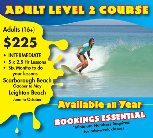 Adults Level Two Surf Course Scarborough Beach